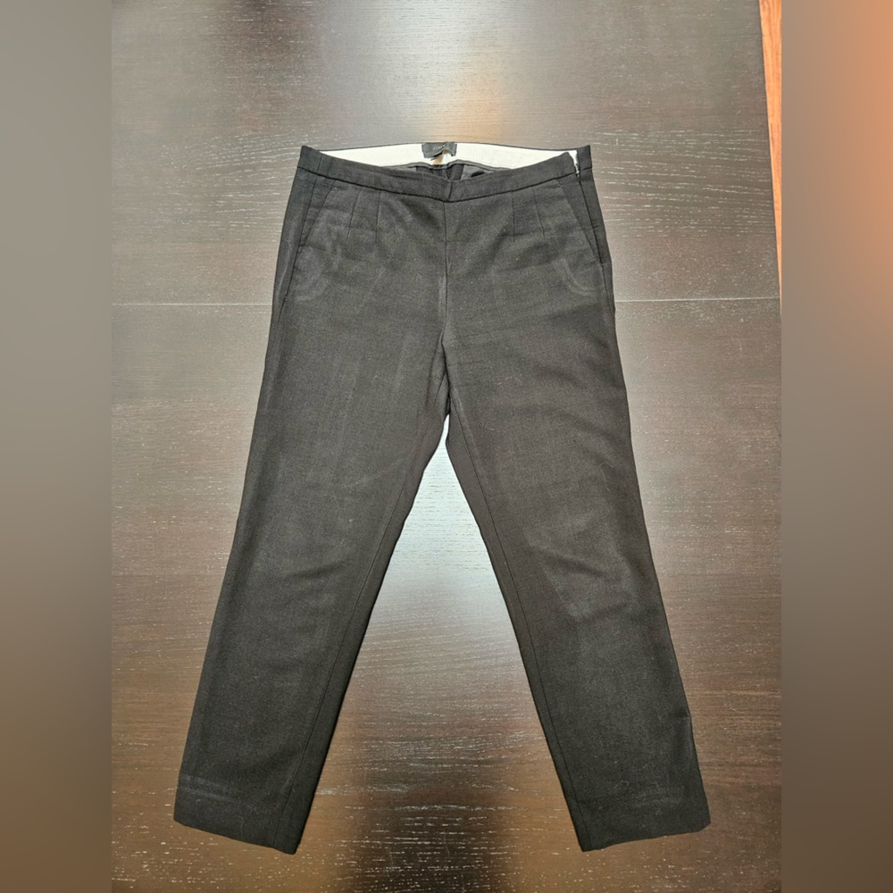 JCrew Martie Slim Fit, Black Ankle Length Pants —Wool Blend—